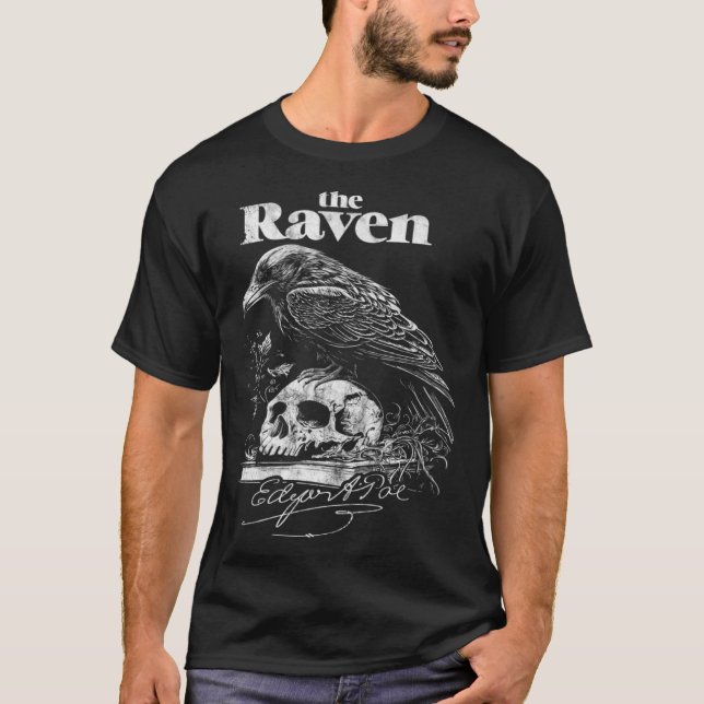 Edgar Allan Poe The Raven Nevermore Distressed Ret T-Shirt (Front)