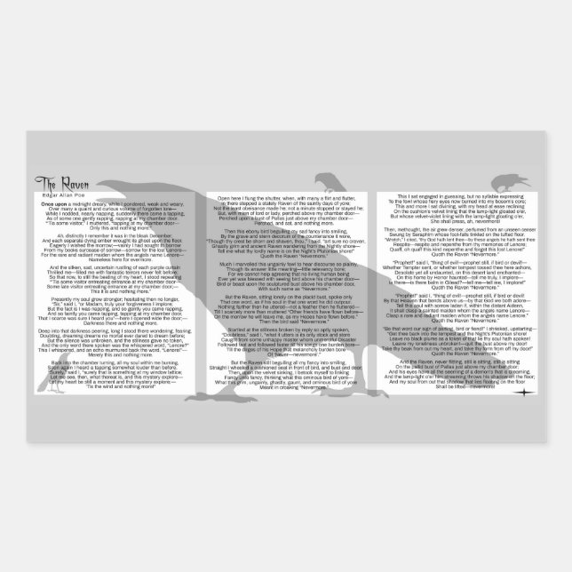 Edgar Allan Poe The Raven Rectangular Sticker (Front)