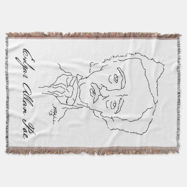 Edgar Allan Poe Throw Blanket (Front)