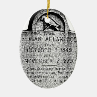 Edgar Allan Poe Tombstone. Creepy Halloween Images Ceramic Ornament