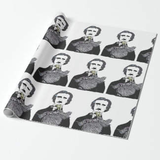 Edgar Allan Poe with a Raven on his Chin Wrapping Paper