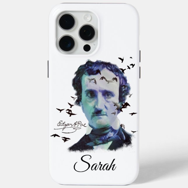 Edgar Allan Poe with Raven Birds Art Case-Mate iPh Case-Mate iPhone Case (Back)
