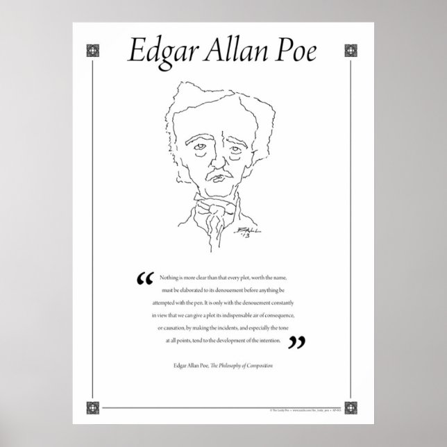 Edgar Allan Poe Writing Quote Poster (Front)