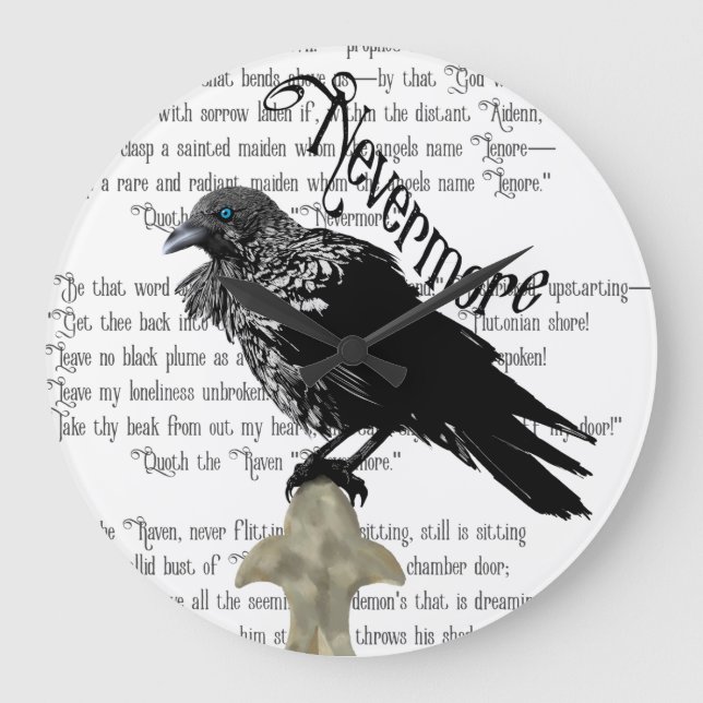 Edgar Allan Poe's The Raven Large Clock (Front)