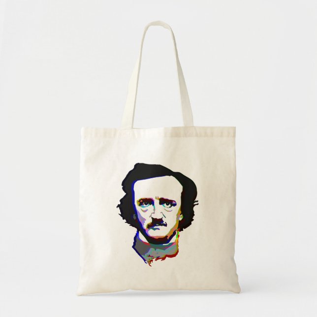 Edgar Allen Poe (Glitched) Tote Bag (Front)