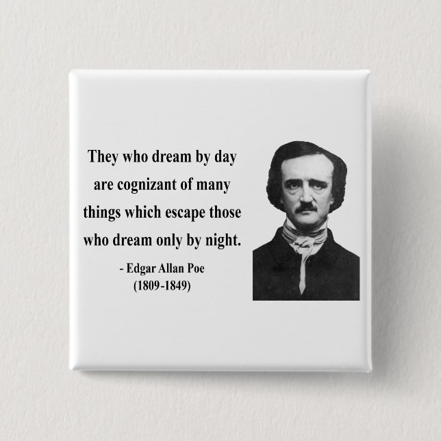 Edgar Allen Poe Quote 3b 15 Cm Square Badge (Front)