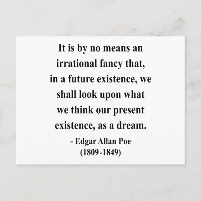 Edgar Allen Poe Quote 7a Postcard (Front)