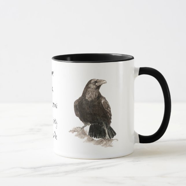 Edgar Allen Poe, Raven Insanity Quote Mug (Right)