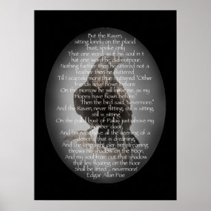 Edgar Allen Poe Raven Poem, Nevermore Quote Poster