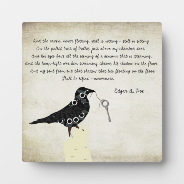 Edgar Allen Poe Table Decor Plaque (Front)