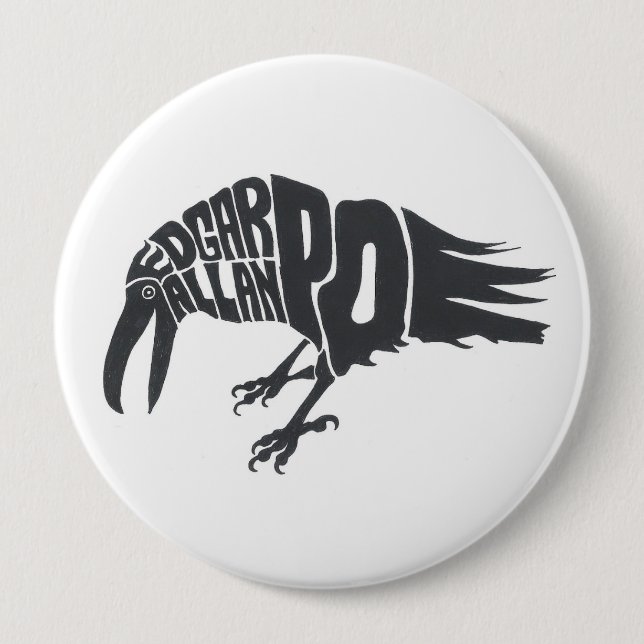 Edgar Allen Poe - The Raven 10 Cm Round Badge (Front)