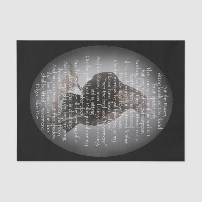 Edgar Allen Poe The Raven Bird Halloween Poem Tissue Paper (Front)