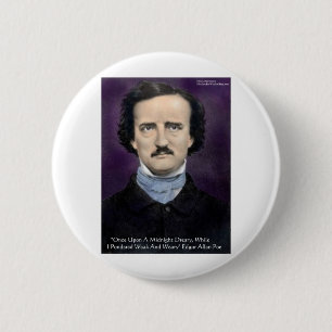 Edgar Allen Poe "The Raven" Quote Gifts & Cards 6 Cm Round Badge