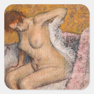 Edgar Degas - After the Bath Square Sticker