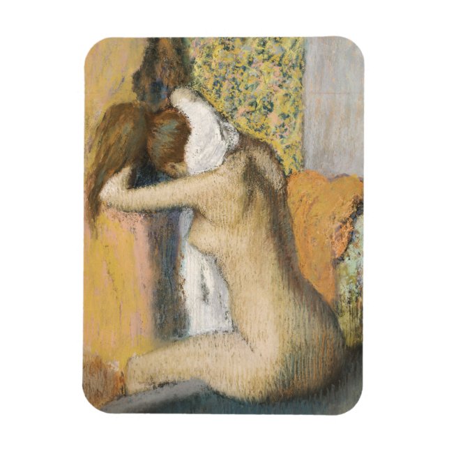 Edgar Degas | After the Bath, Woman Drying Neck Magnet (Vertical)