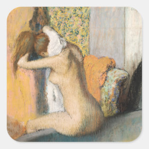 Edgar Degas   After the Bath, Woman Drying Neck Square Sticker