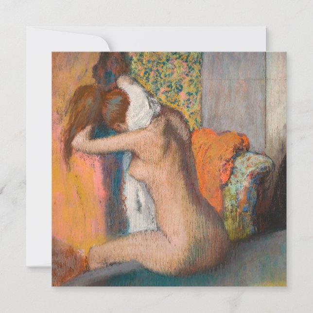 Edgar Degas - After the Bath, Woman Wiping Neck Invitation (Front)