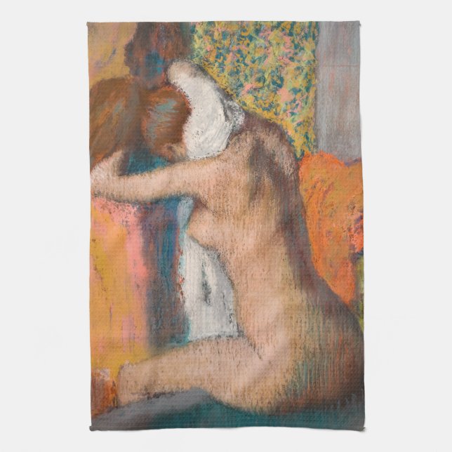 Edgar Degas - After the Bath, Woman Wiping Neck Tea Towel (Vertical)