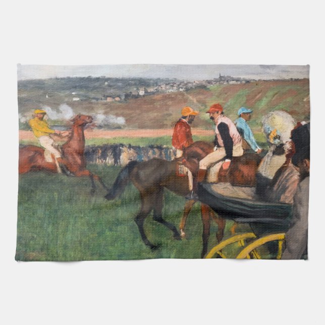 Edgar Degas - At the Races Tea Towel (Horizontal)
