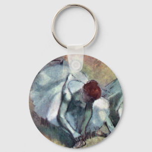 Edgar Degas - Ballet Dancers Tying Shoes Key Ring