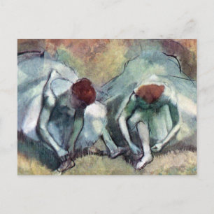 Edgar Degas - Ballet Dancers Tying Shoes Postcard