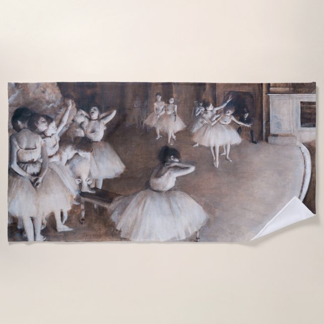 Edgar Degas - Ballet Rehearsal on Stage Beach Towel (Front)