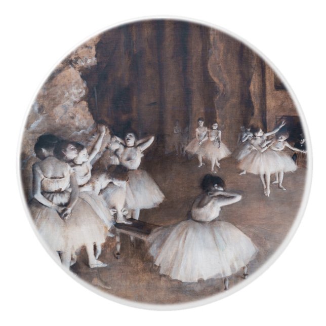 Edgar Degas - Ballet Rehearsal on Stage Ceramic Knob (Front)