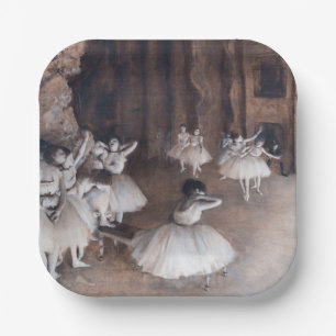 Edgar Degas - Ballet Rehearsal on Stage Paper Plate