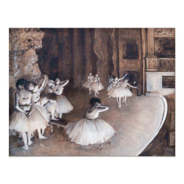 Edgar Degas - Ballet Rehearsal on Stage Photo Print (Front)