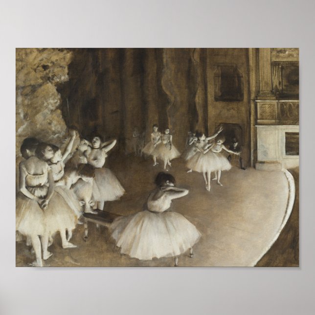 Edgar Degas – Ballet Rehearsal on Stage Poster (Front)