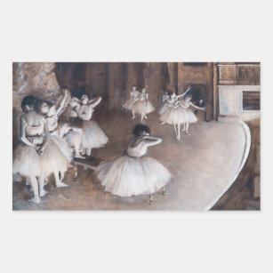 Edgar Degas - Ballet Rehearsal on Stage Rectangular Sticker
