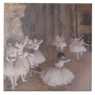 Edgar Degas Ballet Rehearsal on the Stage, 1874 Ceramic Tile