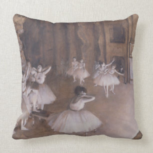 Edgar Degas Ballet Rehearsal on the Stage, 1874 Cushion