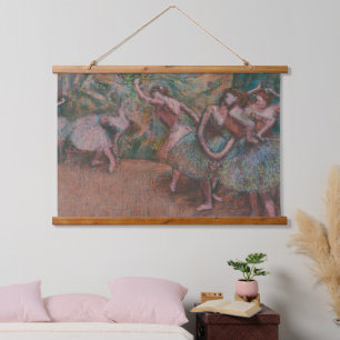 Edgar Degas Ballet Scene Ballerinas Art Wood Wall Hanging Tapestry