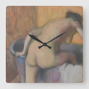 Edgar Degas Bather Stepping into a Tub Square Wall Clock