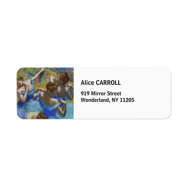 Edgar Degas - Blue Dancers Return Address Label (Front)
