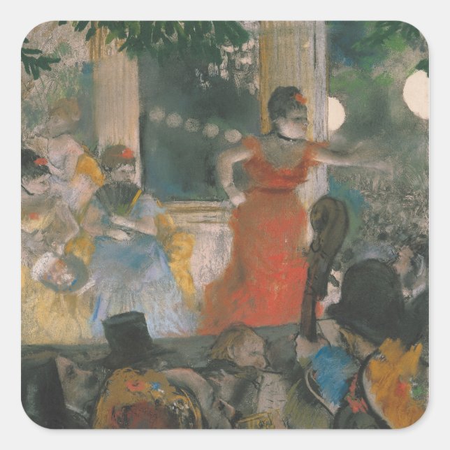 Edgar Degas | Cafe Concert at Les Ambassadeurs Square Sticker (Front)