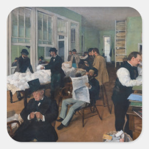 Edgar Degas - Cotton Office in New Orleans Square Sticker