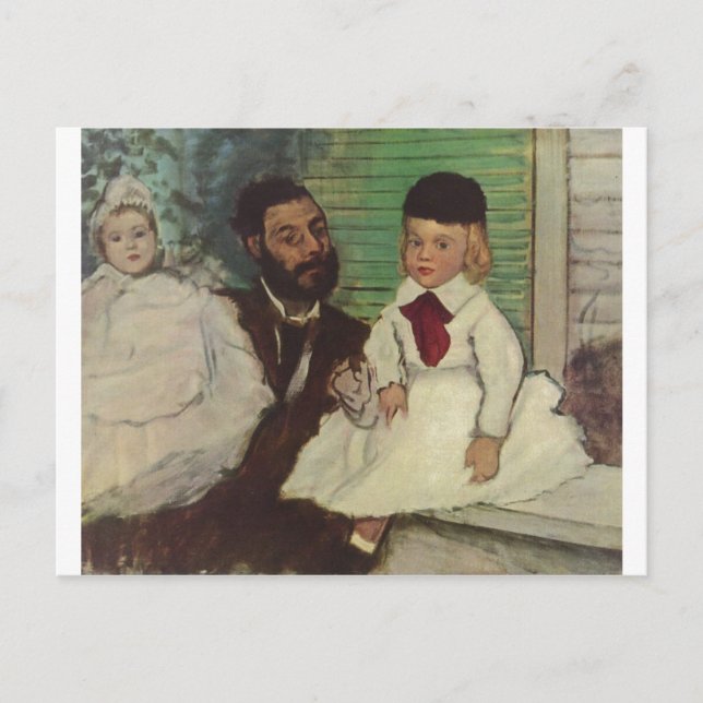 Edgar Degas - Count Lepic & his Daughters 1870 oil Postcard (Front)