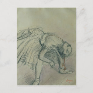 Edgar Degas   Dancer Fixing her Slipper, c.1865 Postcard