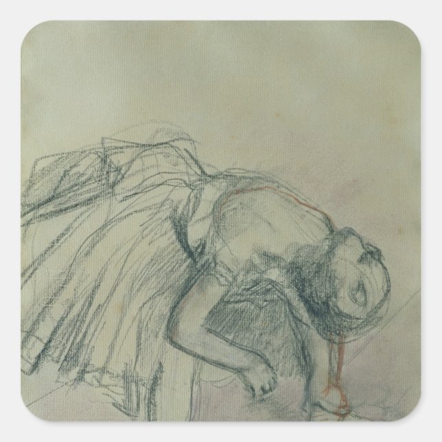 Edgar Degas | Dancer Fixing her Slipper, c.1865 Square Sticker (Front)