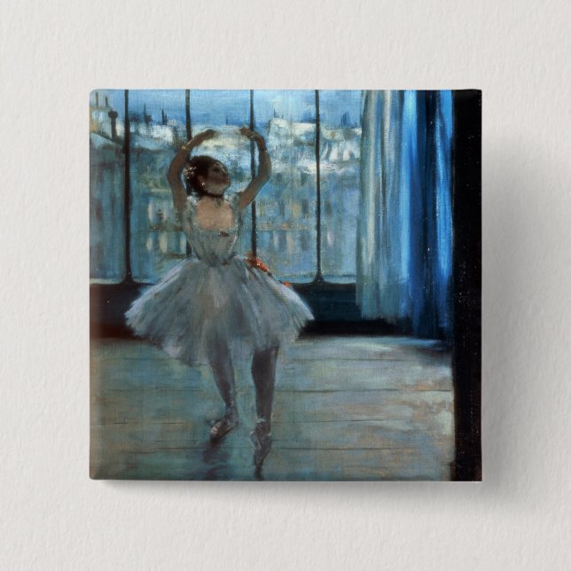 Edgar Degas | Dancer in Front of a Window 15 Cm Square Badge (Front)