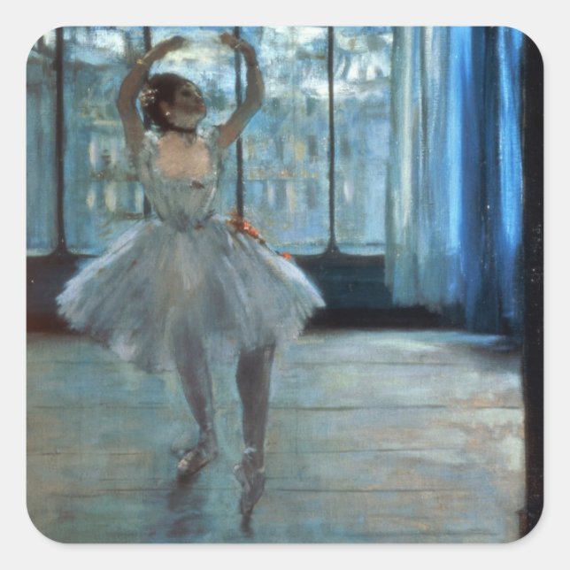 Edgar Degas | Dancer in Front of a Window Square Sticker (Front)