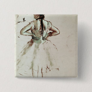 Edgar Degas   Dancer viewed from the back 15 Cm Square Badge