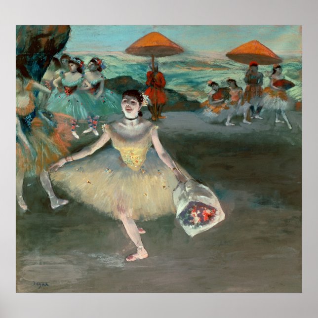 Edgar Degas | Dancer with bouquet, curtseying Poster (Front)