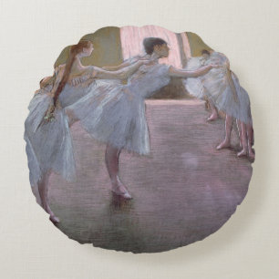 Edgar Degas Dancers at Rehearsal, 1875-1877 Round Cushion