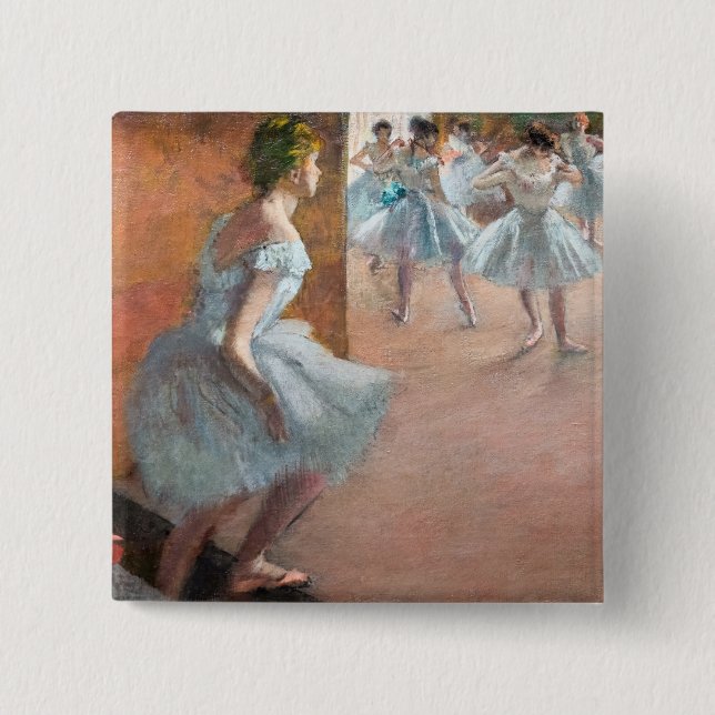 Edgar Degas - Dancers Climbing a Staircase 15 Cm Square Badge (Front)
