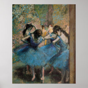 Edgar Degas | Dancers in blue, 1890 Poster