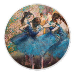 Edgar Degas - Dancers in blue Ceramic Knob