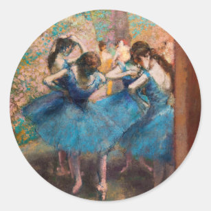 Edgar Degas - Dancers in blue Classic Round Sticker